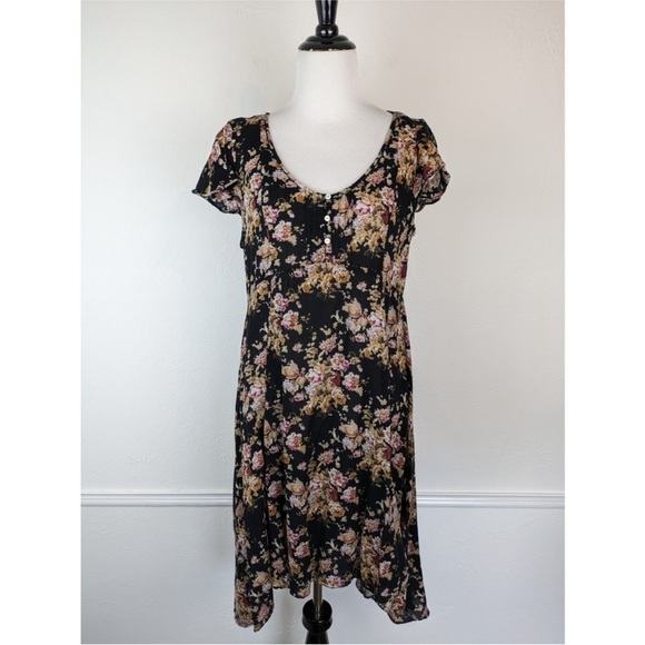 Denim Supply Ralph Lauren Dress Floral Hi Lo Boho Cottagecore Western Size 10 - Picture 2 of 3